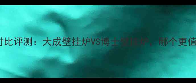 图片 采暖设备对比评测：大成壁挂炉VS博士壁挂炉，哪个更值得入手？2