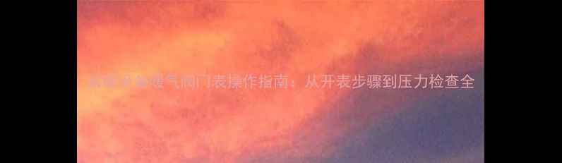 图片 采暖设备暖气阀门表操作指南：从开表步骤到压力检查全