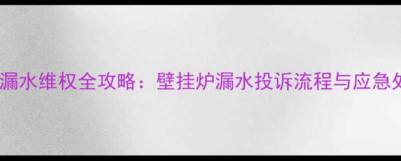 图片 采暖设备漏水维权全攻略：壁挂炉漏水投诉流程与应急处理指南2