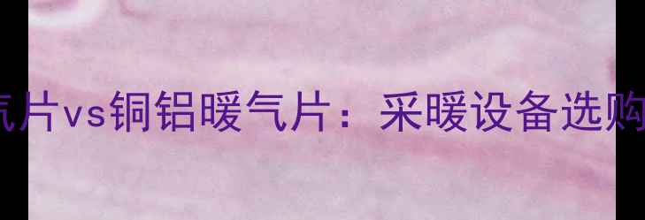 图片 钢制暖气片vs铜铝暖气片：采暖设备选购全攻略2