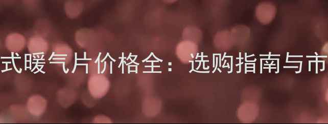 图片 钢制板式暖气片价格全：选购指南与市场对比