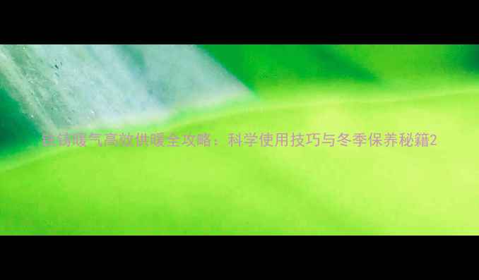 图片 铁铸暖气高效供暖全攻略：科学使用技巧与冬季保养秘籍2