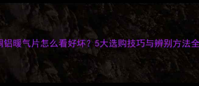 图片 铜铝暖气片怎么看好坏？5大选购技巧与辨别方法全2