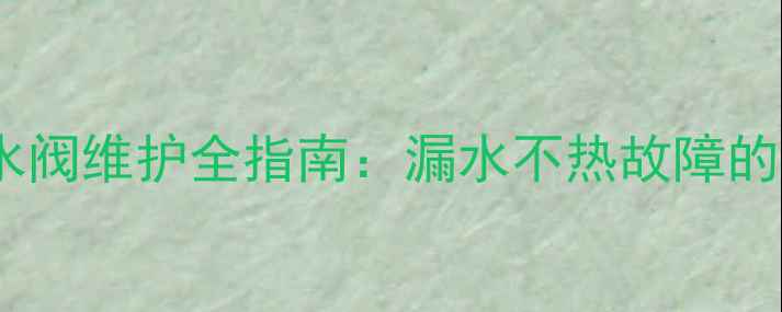 铸铁暖气片底部排水阀维护全指南漏水不热故障的7步排查与预防方案