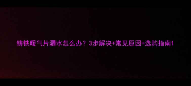 图片 铸铁暖气片漏水怎么办？3步解决+常见原因+选购指南1