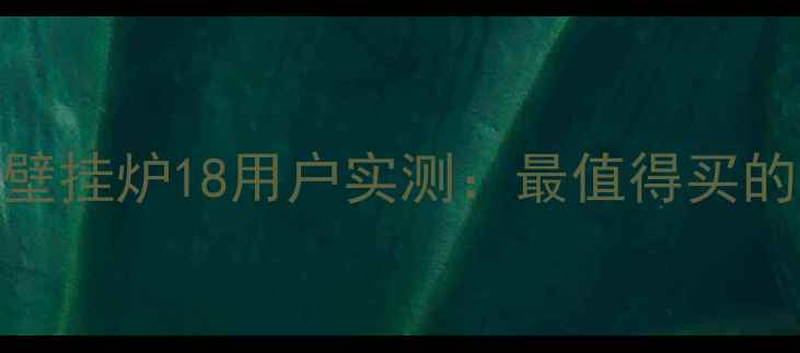 图片 阿里斯顿冷凝壁挂炉18用户实测：最值得买的家庭采暖设备