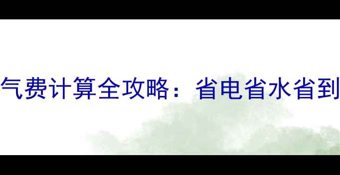 图片 阿里斯顿地暖气费计算全攻略：省电省水省到钱包鼓起来💰