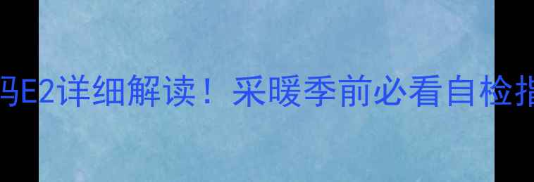 图片 阿里斯顿壁挂炉故障代码E2详细解读！采暖季前必看自检指南，3步解决供暖问题1