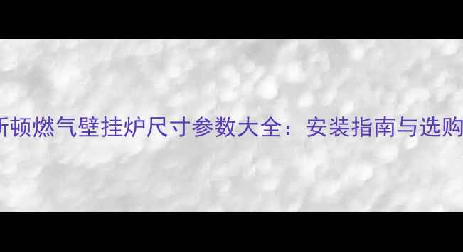 图片 阿里斯顿燃气壁挂炉尺寸参数大全：安装指南与选购要点1