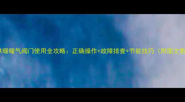 集体供暖暖气阀门使用全攻略正确操作故障排查节能技巧附图文教程