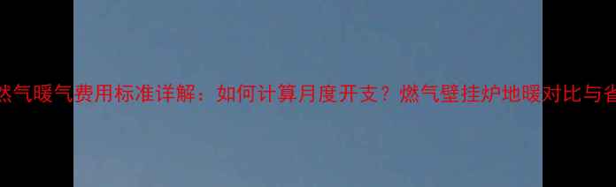 图片 青岛天然气暖气费用标准详解：如何计算月度开支？燃气壁挂炉地暖对比与省钱攻略