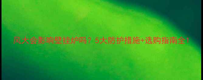 图片 风大会影响壁挂炉吗？5大防护措施+选购指南全1