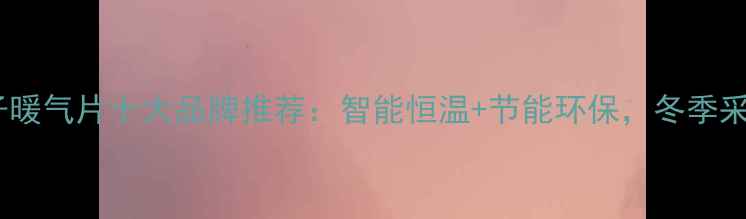 图片 高分子电子暖气片十大品牌推荐：智能恒温+节能环保，冬季采暖新选择2