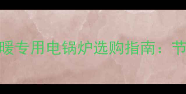 图片 高性价比推荐！家用水地暖专用电锅炉选购指南：节能省电+零冷水+静音设计