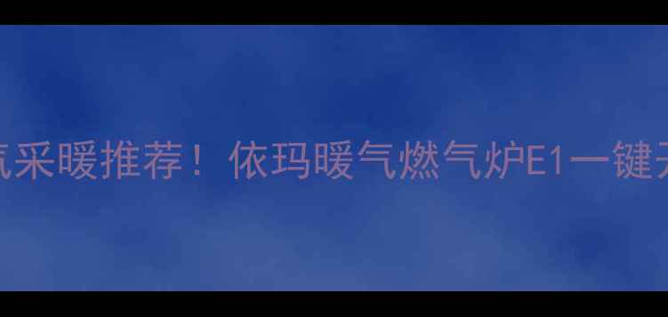 图片 高性价比燃气采暖推荐！依玛暖气燃气炉E1一键开启温暖寒冬