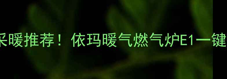 高性价比燃气采暖推荐依玛暖气燃气炉E1一键开启温暖寒冬