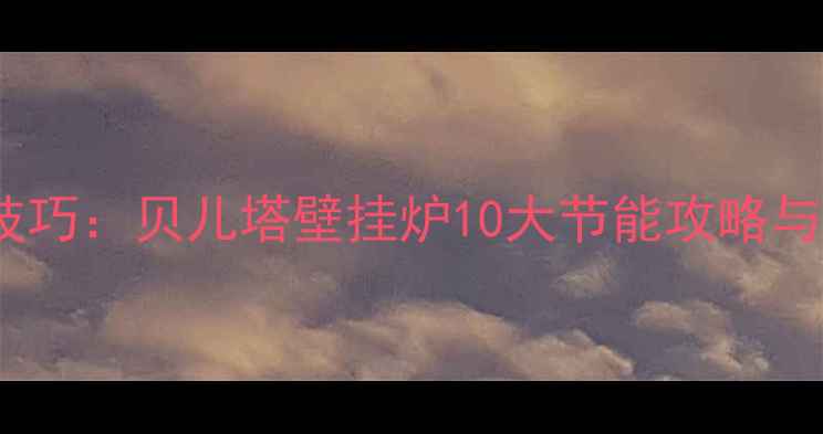 图片 高效省气技巧：贝儿塔壁挂炉10大节能攻略与使用指南1