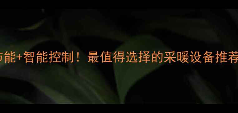 图片 高效节能+智能控制！最值得选择的采暖设备推荐指南1