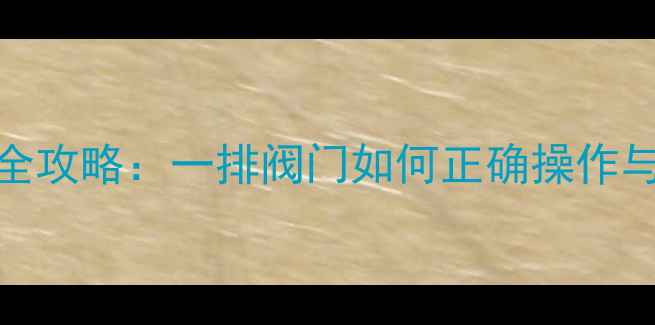 图片 🌟地暖排气阀门安装全攻略：一排阀门如何正确操作与维护？附图文教程🔧