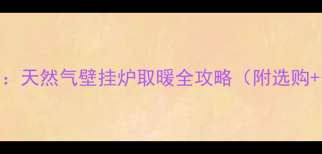 图片 🌟家庭采暖新选择：天然气壁挂炉取暖全攻略（附选购+安装+保养指南）1