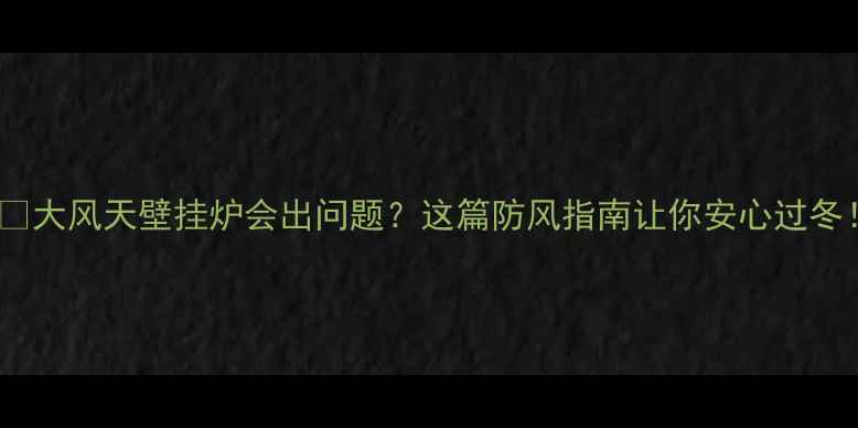 图片 🌪️大风天壁挂炉会出问题？这篇防风指南让你安心过冬！1