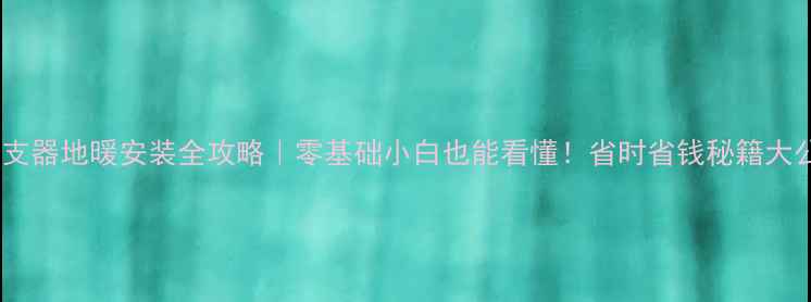 图片 🏠不分支器地暖安装全攻略｜零基础小白也能看懂！省时省钱秘籍大公开✨2
