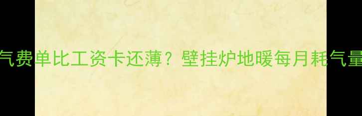 图片 💔冬天暖气费单比工资卡还薄？壁挂炉地暖每月耗气量全攻略！