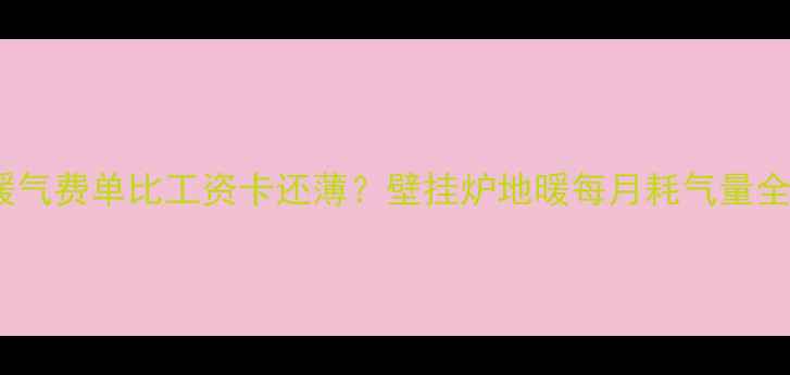 图片 💔冬天暖气费单比工资卡还薄？壁挂炉地暖每月耗气量全攻略！2