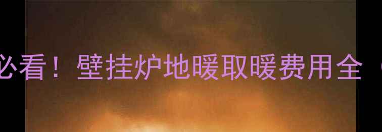 南方人北迁必看壁挂炉地暖取暖费用全附省电攻略