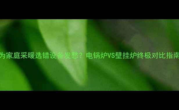 还在为家庭采暖选错设备发愁电锅炉VS壁挂炉终极对比指南来了