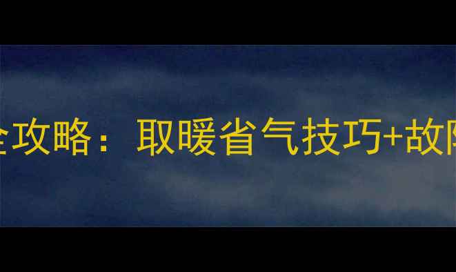 国森壁挂炉使用全攻略取暖省气技巧故障自查新手必看