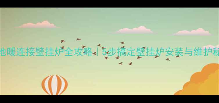 图片 💡地暖连接壁挂炉全攻略｜5步搞定壁挂炉安装与维护秘籍