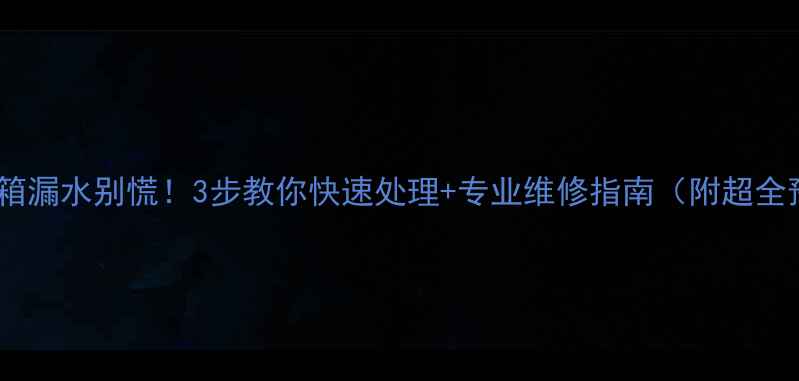 壁挂炉水箱漏水别慌3步教你快速处理专业维修指南附超全预防攻略