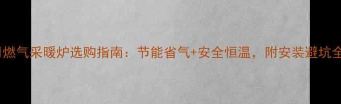 家用燃气采暖炉选购指南节能省气安全恒温附安装避坑全攻略