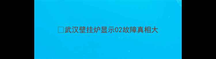 图片 💡武汉壁挂炉显示02故障真相大