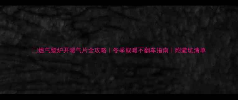 图片 💡燃气壁炉开暖气片全攻略｜冬季取暖不翻车指南｜附避坑清单