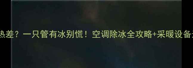 图片 💡空调制热差？一只管有冰别慌！空调除冰全攻略+采暖设备选购指南1