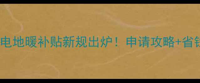 图片 💰河北省电地暖补贴新规出炉！申请攻略+省钱技巧全2