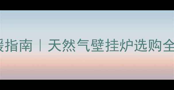 图片 🔥100㎡家庭采暖指南｜天然气壁挂炉选购全攻略+避坑清单2