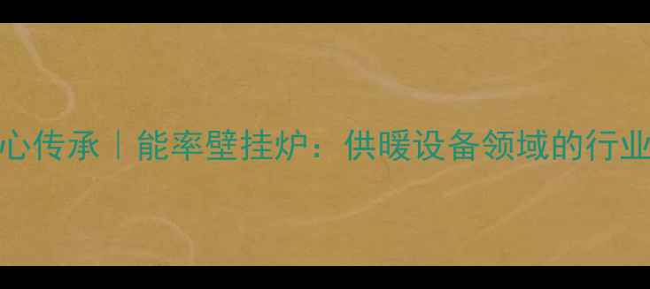 图片 🔥18年匠心传承｜能率壁挂炉：供暖设备领域的行业标杆深度