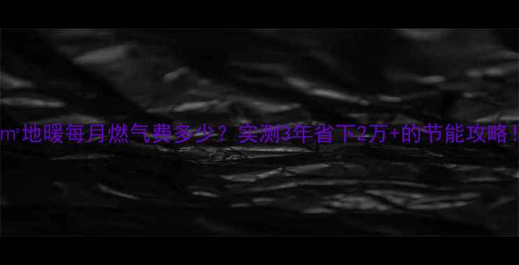 图片 🔥65㎡地暖每月燃气费多少？实测3年省下2万+的节能攻略！🏠1