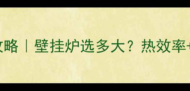 图片 🔥93㎡小户型采暖全攻略｜壁挂炉选多大？热效率+省气技巧一篇说清！1