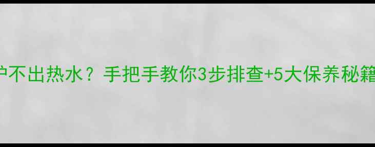 Ariston壁挂炉不出热水手把手教你3步排查5大保养秘籍附防冻指南