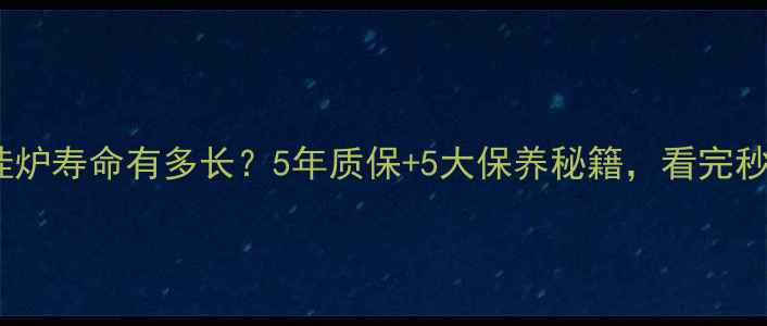 图片 🔥Beretta壁挂炉寿命有多长？5年质保+5大保养秘籍，看完秒变供暖达人！