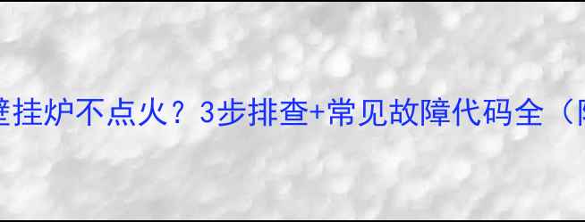 Immergas壁挂炉不点火3步排查常见故障代码全附维修视频