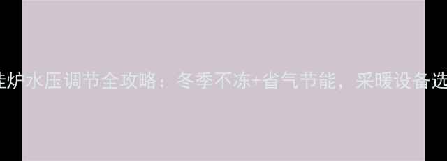万和壁挂炉水压调节全攻略冬季不冻省气节能采暖设备选购必看