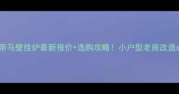 图片 🔥上海帝马壁挂炉最新报价+选购攻略！小户型老房改造必看🏠1