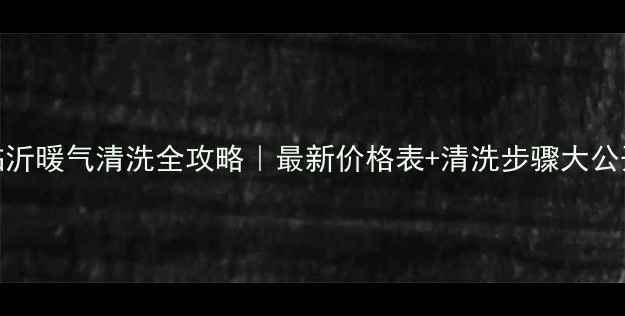 图片 🔥临沂暖气清洗全攻略｜最新价格表+清洗步骤大公开！
