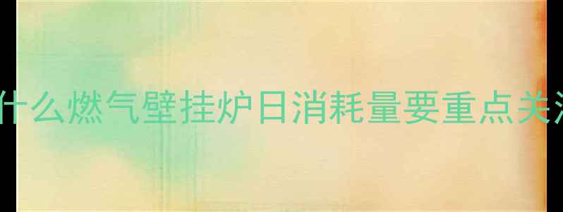 图片 🔥为什么燃气壁挂炉日消耗量要重点关注？2