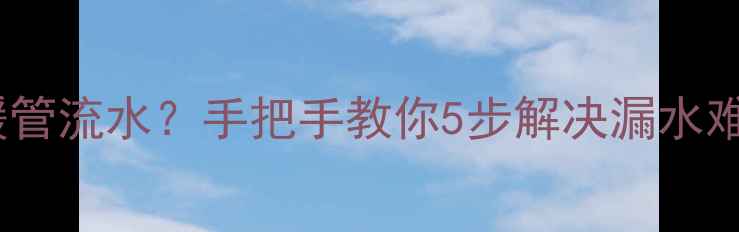 图片 🔥供暖停后地暖管流水？手把手教你5步解决漏水难题+防冻秘籍！